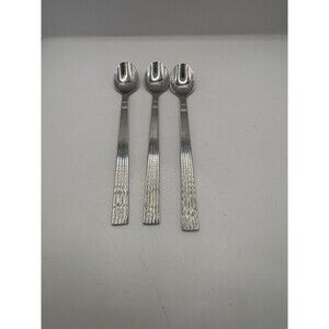 Wallace 18/8 Stainless Steel Iced Tea Spoons Set Of  3 Manhattan Pattern